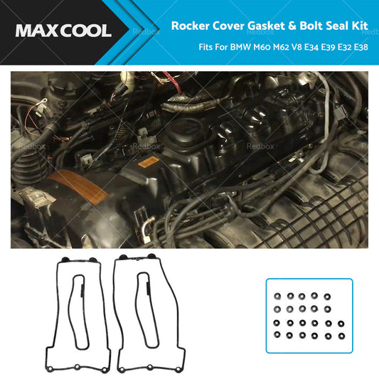 Rocker Cover Gasket  and  Bolt Seal Kit Fit For BMW M60 M62 V8 E34 E39 E32 E38-0