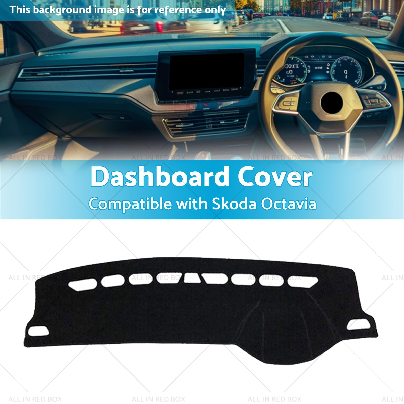 Black Non-Slip Dash Mat Suitable For Skoda Octavia Mk3 2013-2020 Dashboard Cover-2