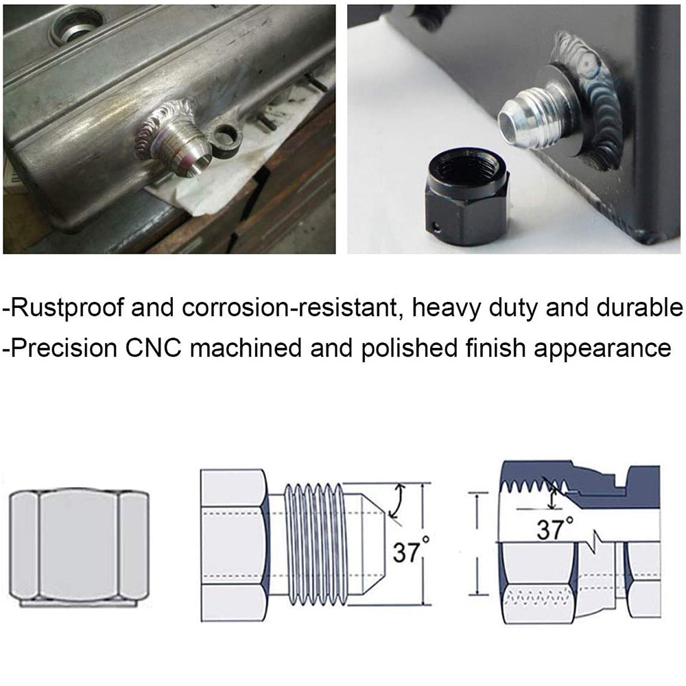 AN20 Male Aluminium Weld-On JIC Bung Fitting JXSS032-AN20-4