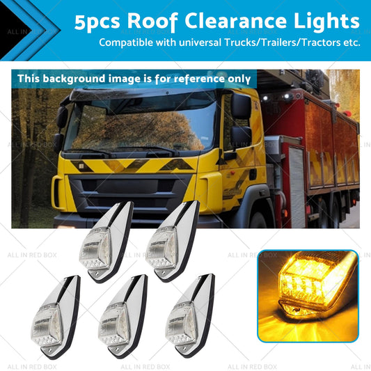 5pcs 12V LED Cab Marker Top Roof Light Suitable For Trucks Peterbilt Kenworth-0