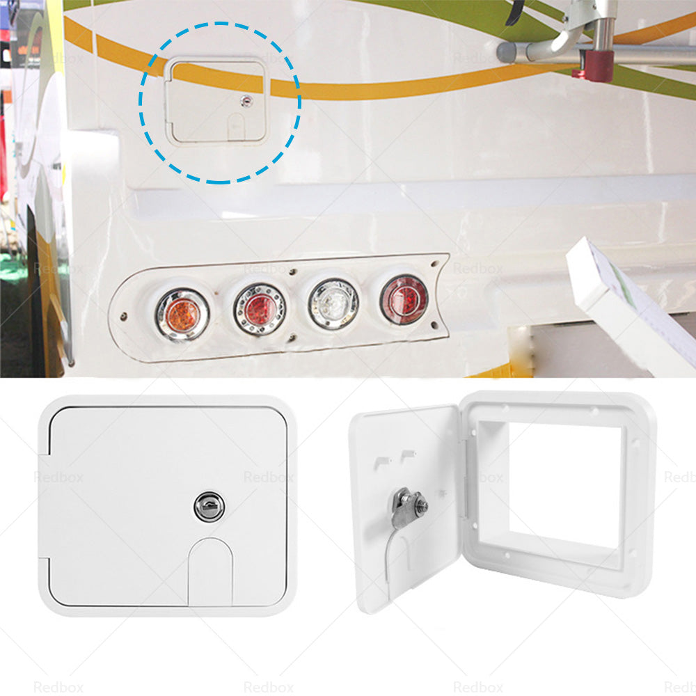Caravan Utility Door Access Hatch Rectangle 194x165mm RV Motorhome Lock-2