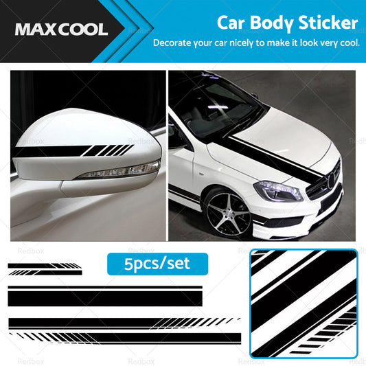 5x Car Side Body Sticker Vinyl Hood Roof Decals Racing Long Stripe Universal-0