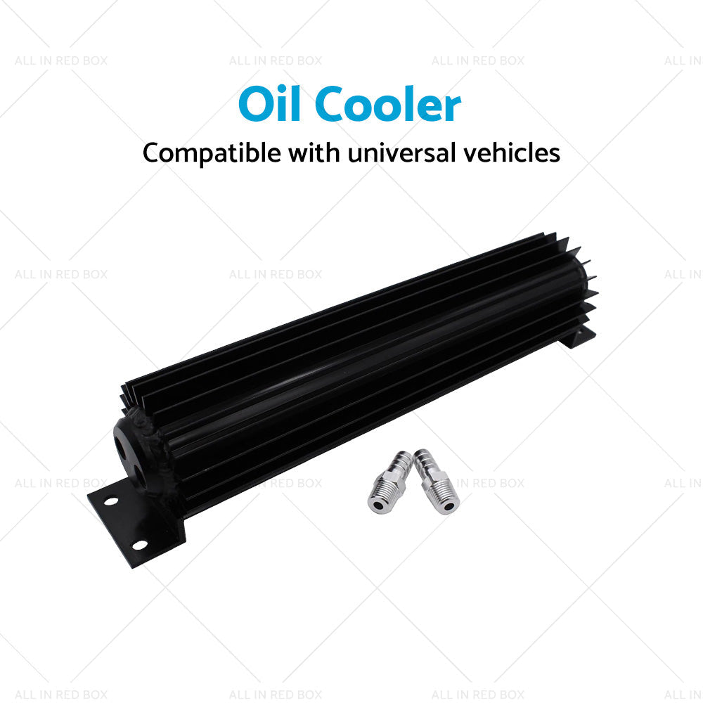 Oil Cooler Universal 12'' Aluminum Dual Pass Finned Transmission W Fittings SL-3