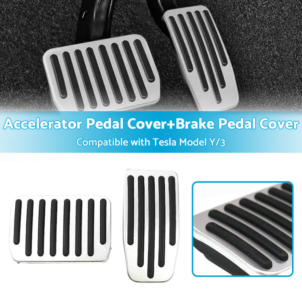 Foot Pedals Aluminum Pads Cover Accessories Suitable for Tesla Model Y Model 3-2