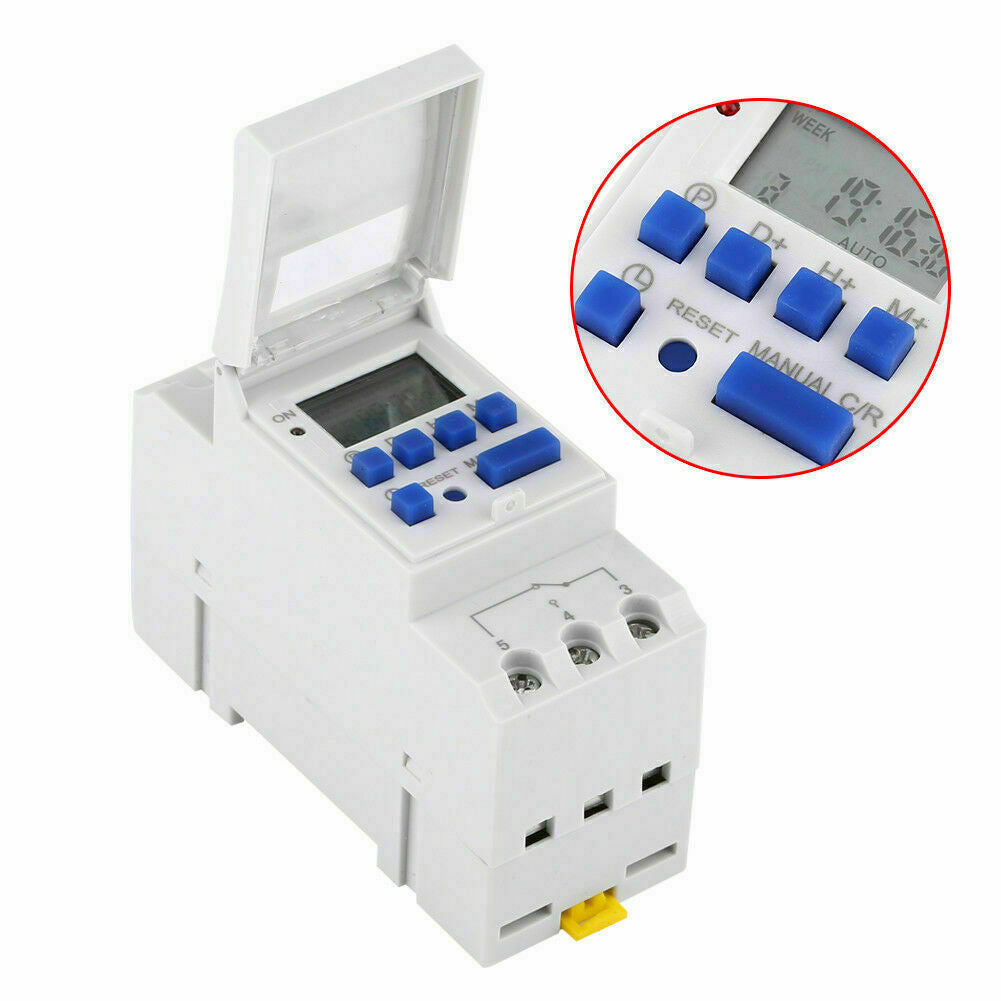 AU Local Digital LCD Power Programmable DIN Rail Timer Time Switch Relay AC 220V-3