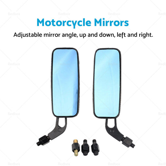 2x 8 10mm Motorcycle Mirrors Suitable For Chopper Cruiser Bobber Cafe Racer-1