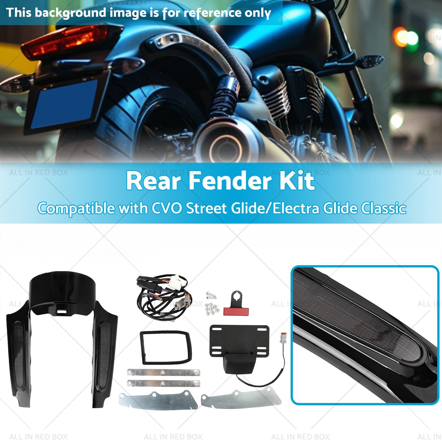 Rear Fender LED Light Suitable For Touring Electra Road Glide Road King 09-13-2