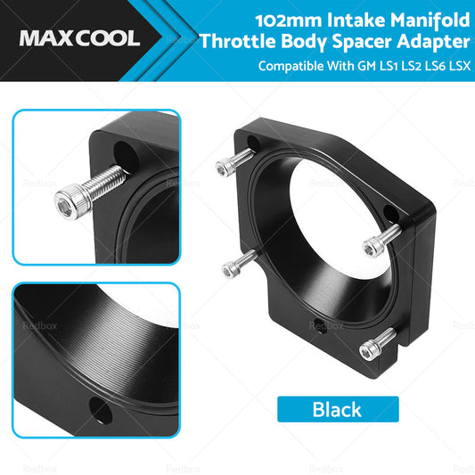 102mm Manifold Throttle Body Spacer Adapter Suitable For GM LS1 LS2 LS6 Black-0