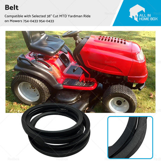 Belt Suitable For Selected 38inch Cut MTD Yardman Ride on Mowers 754-0433 954-0433-0
