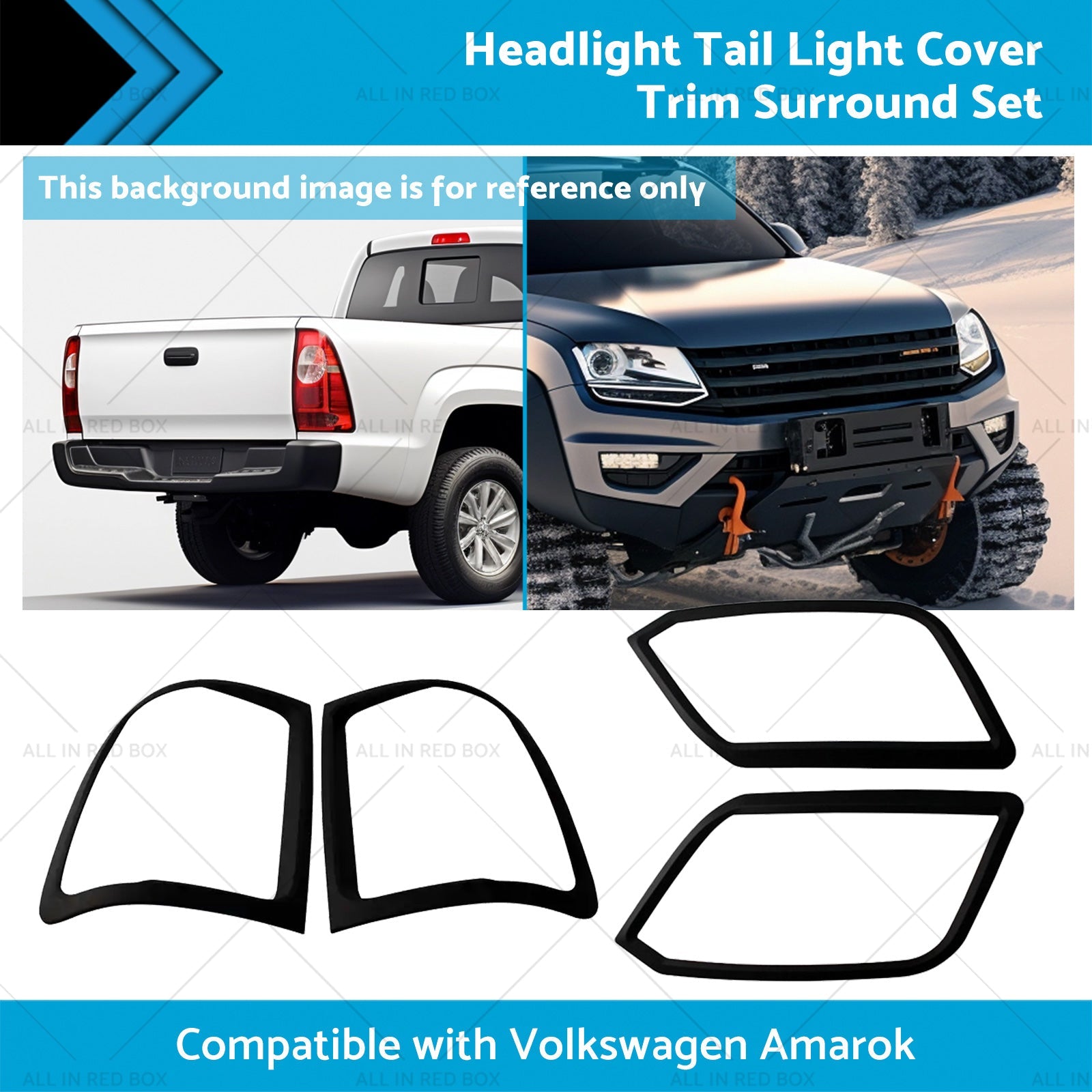 Headlight Tail Light Cover Trim Surround Set Suitablefor Volkswagen Amarok 09-22-1