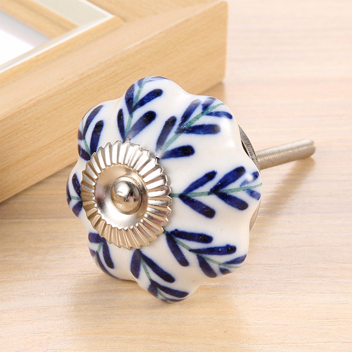 6 Pcs Cupboard Door Knobs Handles Drawer Pull Vintage Ceramic Knob Shabby Chic-3