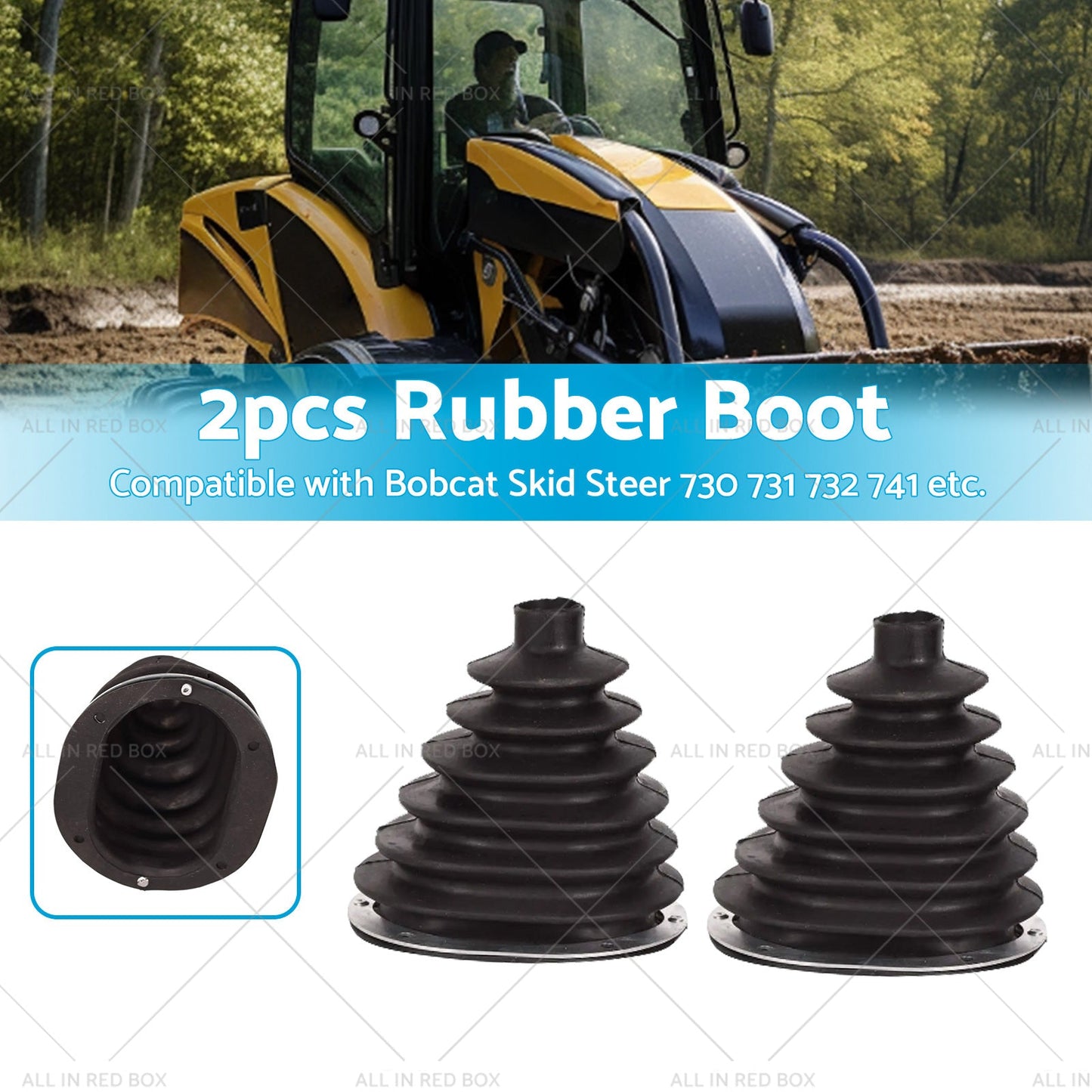 2x Rubber Steering Arm Boots for Bobcat 553 630 631 632 641 642 643 645 653 730-2