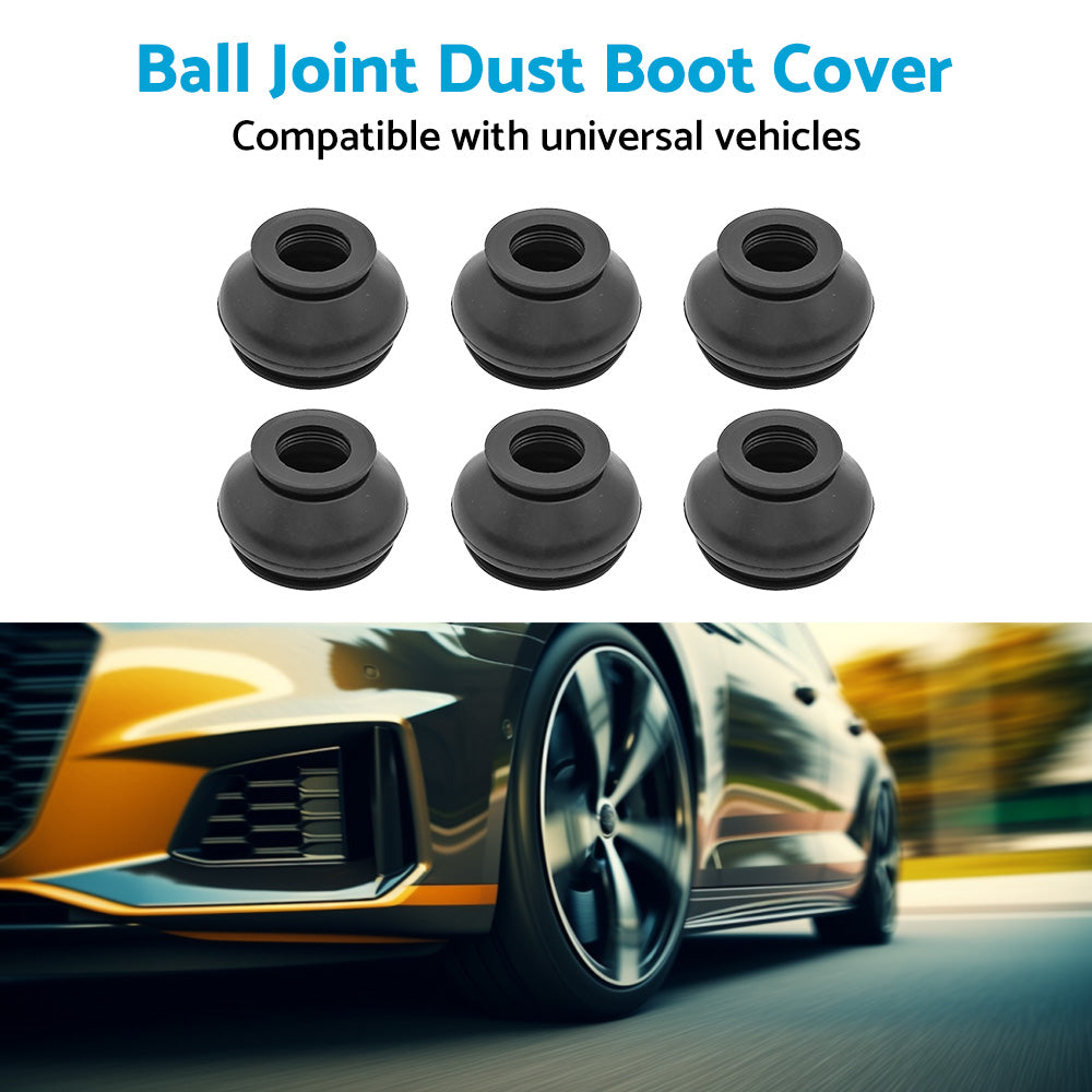 6PCS Universal Black Rubber Ball Joint Dust Boot Cover Tie Rod End Set  Kit Part-4