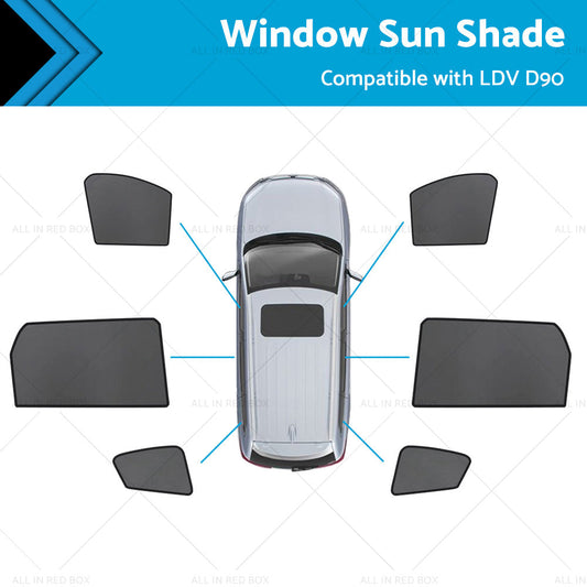 Car Window Sun Shades Suitable for LDV D90 2017-2023 Rear Magnetic Blind Mesh-0