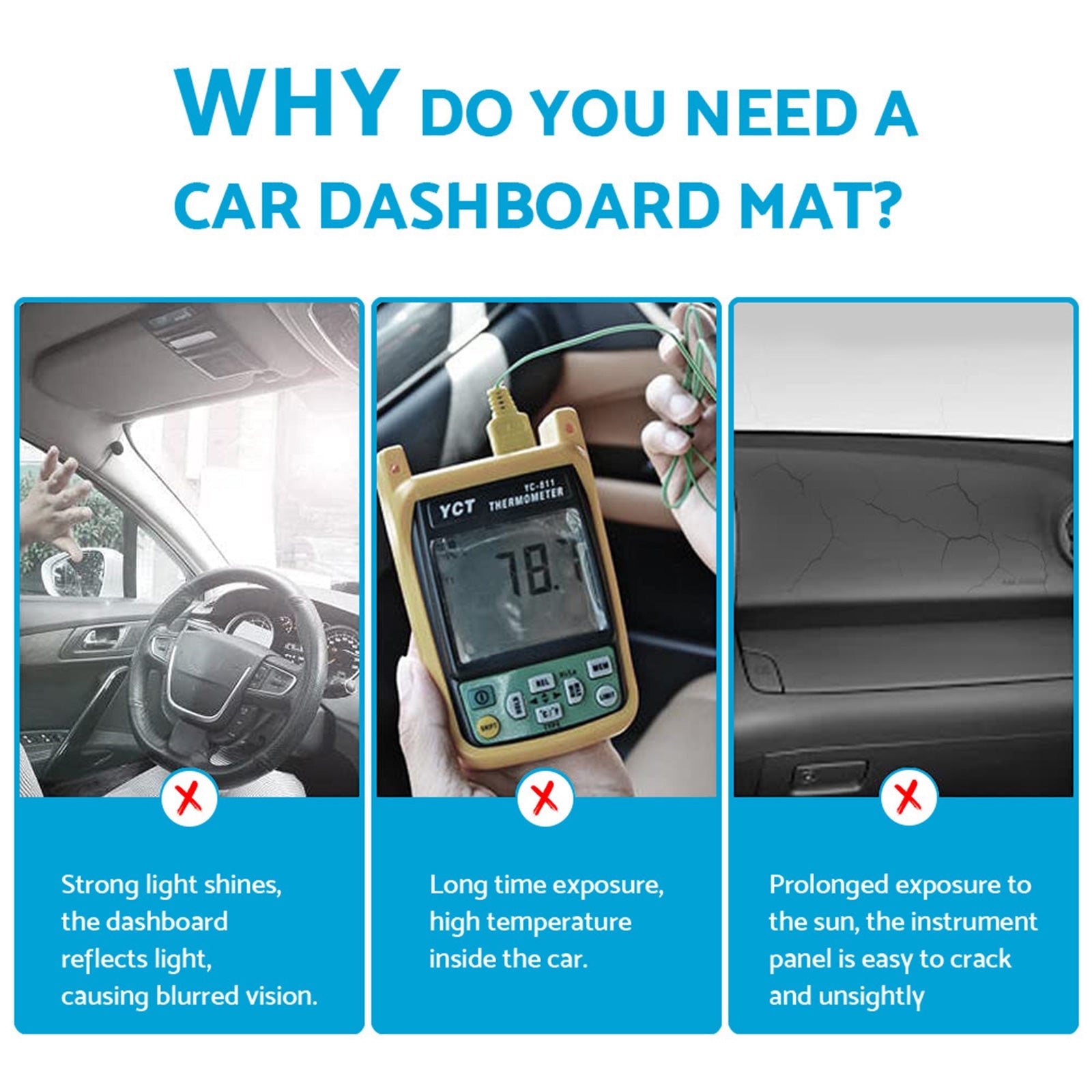 Non-Slip Dash Mat Dashboard Cover Suitable For Toyota RAV4 SUV 2013-2018-2