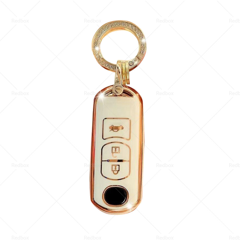 Beige TPU Car Remote Key Fob Case Cover Fits For Mazda 2 3 5 6 CX-3 CX-5 CX-7-2