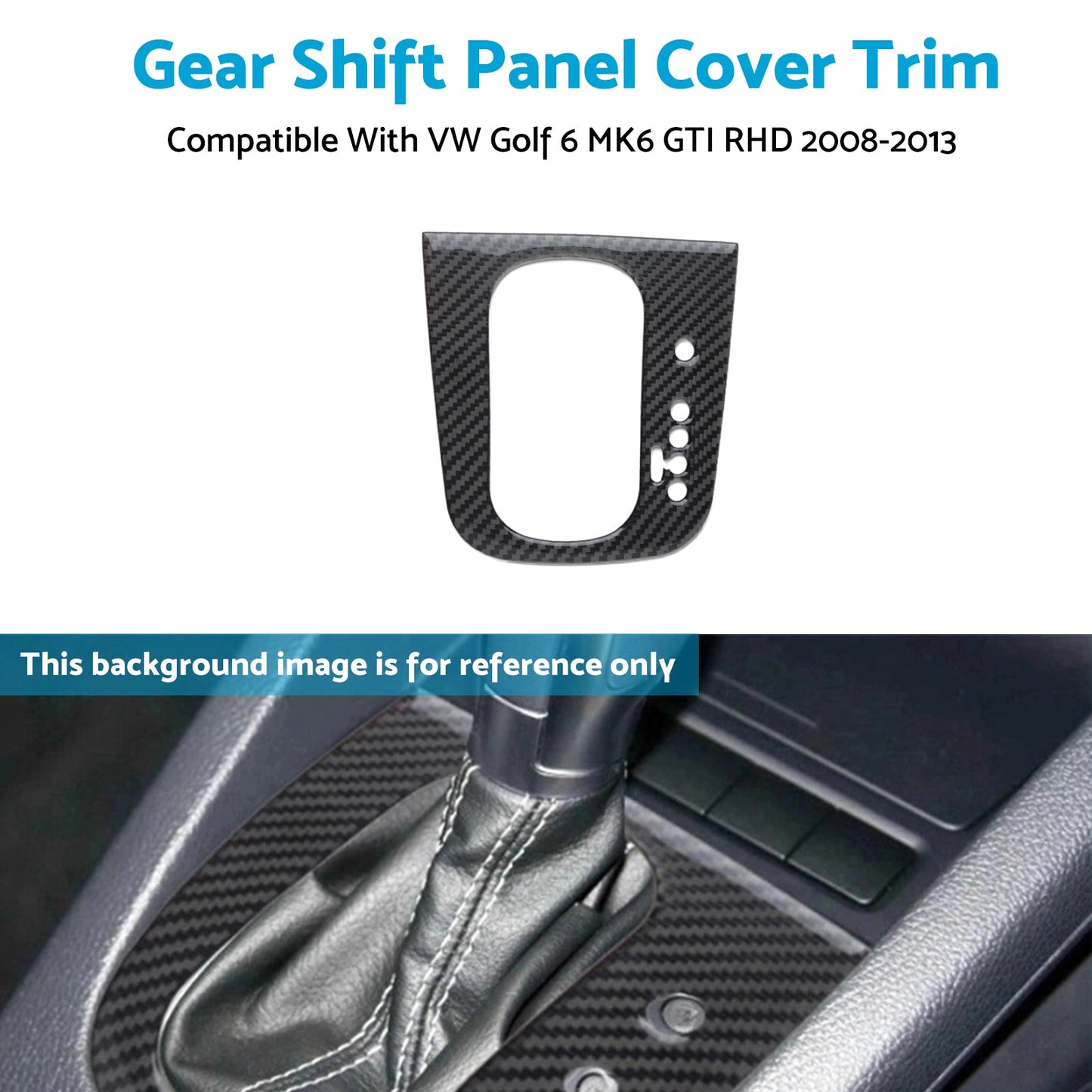 Carbon Gear Shift Panel Cover Trim Suitable For VW Golf 6 MK6 GTI RHD 2008-2013-2