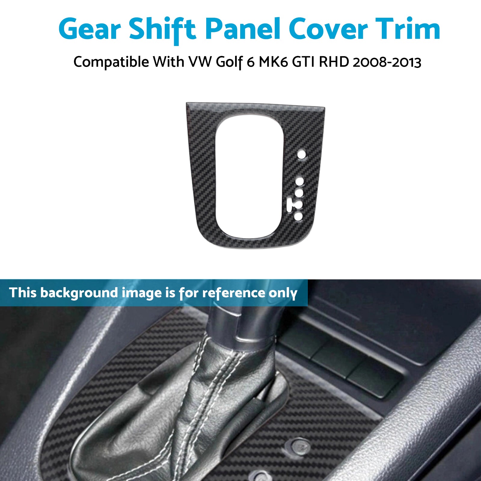Carbon Gear Shift Panel Cover Trim Suitable For VW Golf 6 MK6 GTI RHD 2008-2013-2