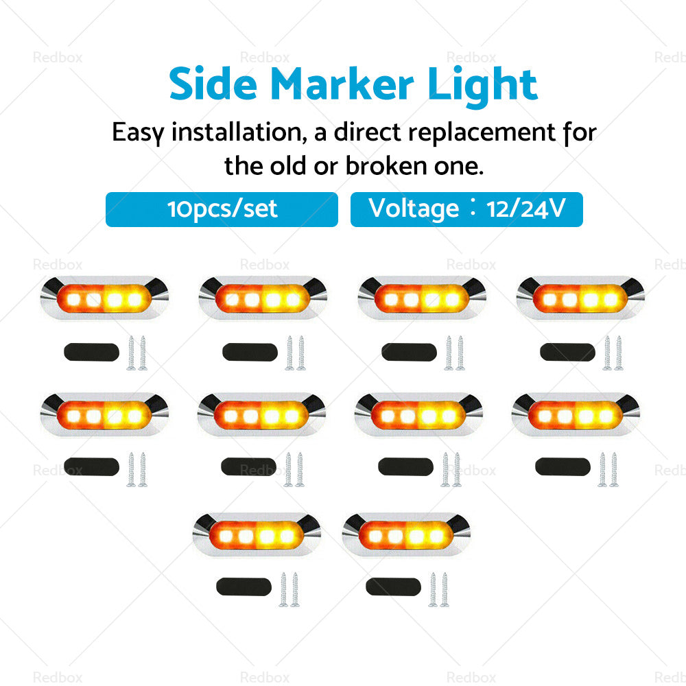 10x Amber Red Clearance Lights Side Marker  Suitable For Truck Trailer Caravan-1