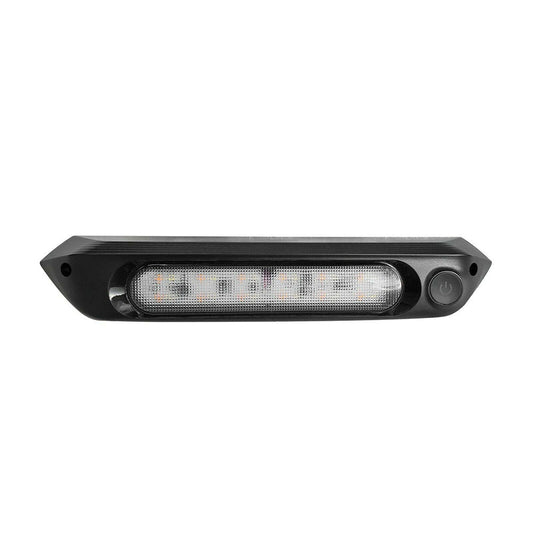 287mm Black Dual LED Bug Light 12V Awning Light with On/Off Switch Amber & White Lights-0