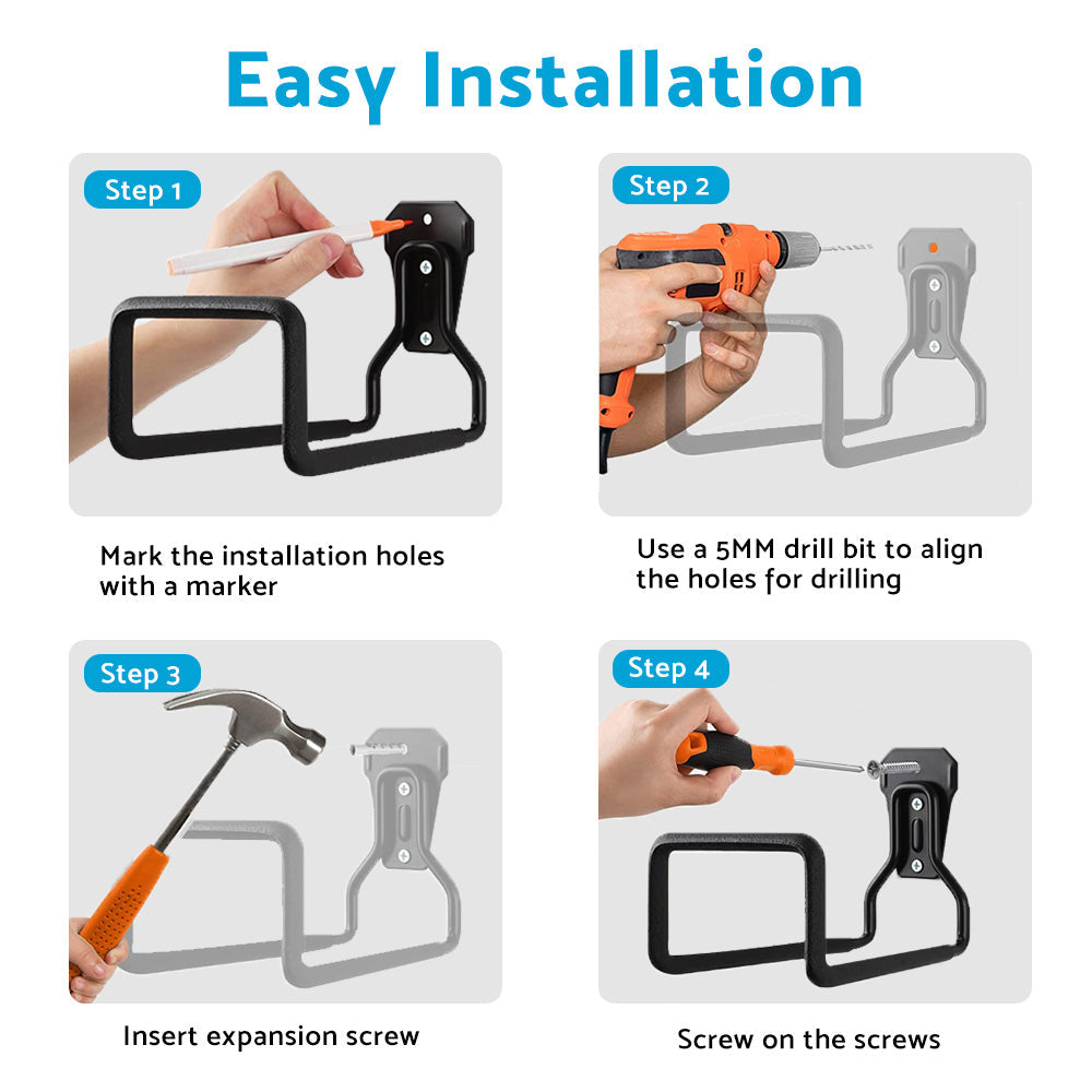 Wall Mount Metal Hose Holder Organizer Hook Hanger for Water Hose Garage Hose-2