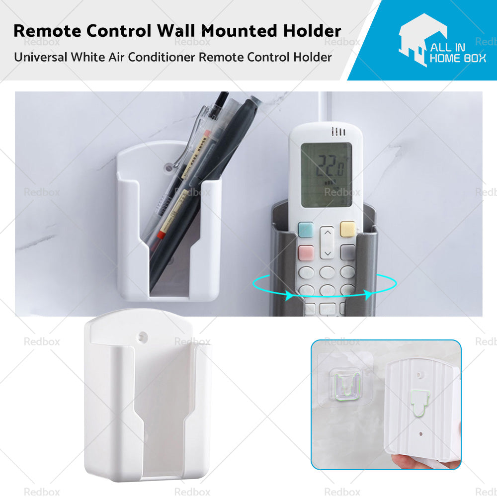 Air Conditioner Remote Control Holder Wall-Mounted Cover Storage Universal White-0