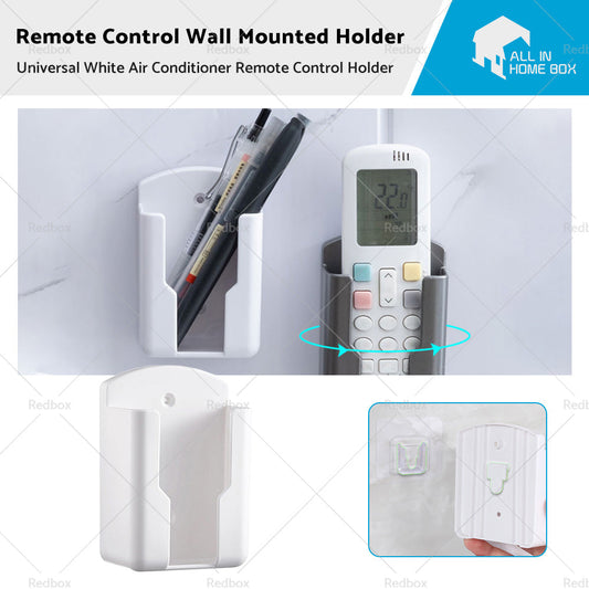 Air Conditioner Remote Control Holder Wall-Mounted Cover Storage Universal White-0