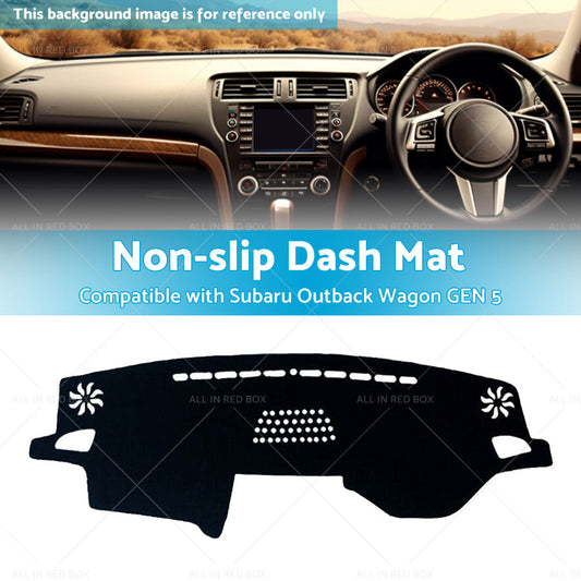 Black Non-Slip Dash Mat Cover Suitable For Subaru Outback Wagon GEN 5 2015-2020-1