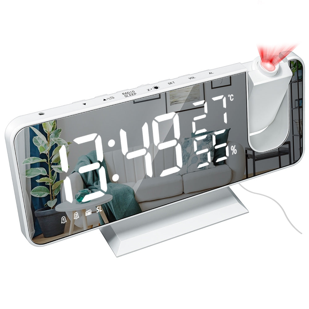 Projection on Ceiling Digital Dual Alarm Clock Bedroom Radio LED Big Screen-6