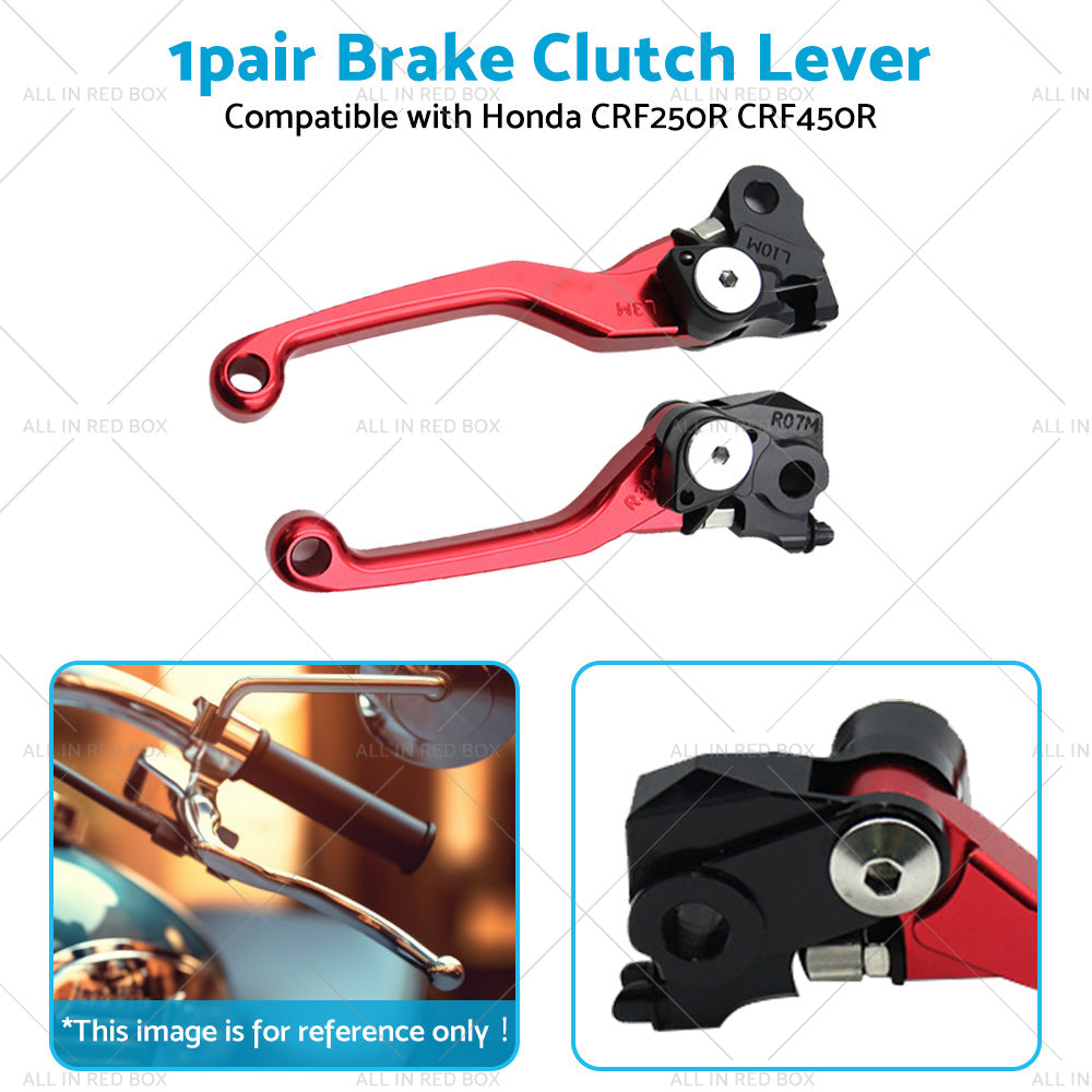 Pair Pivot Brake Clutch Lever Red Suitable For Honda CRF250R CRF450R 2007-2012-4