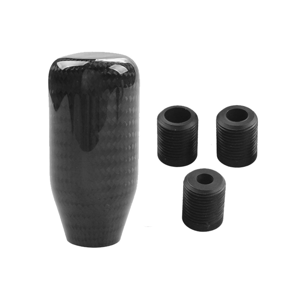 100% Real Carbon Fiber Universal Car Gear Shift Knob with Adapter Black-0