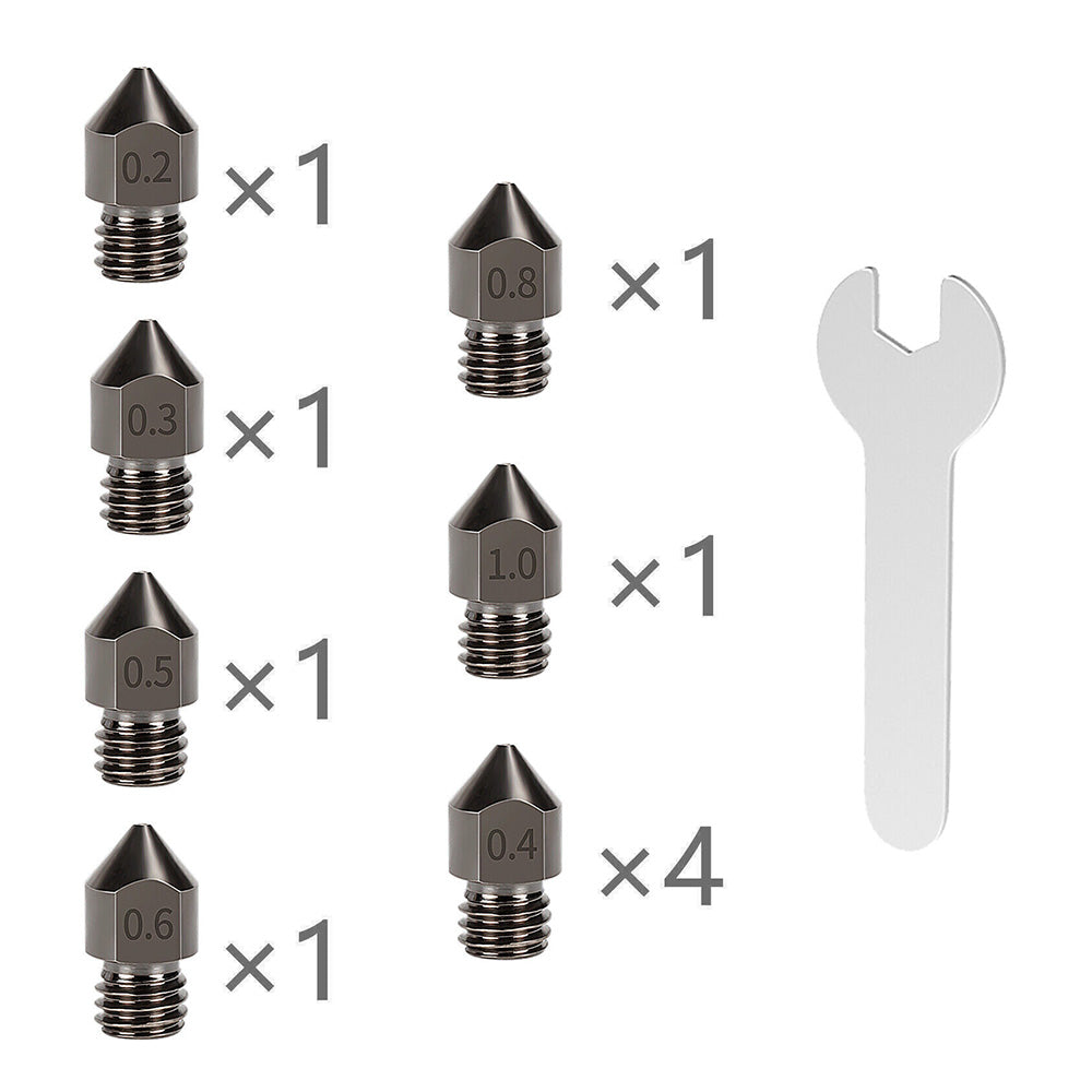 10Pcs Hardened Steel Nozzle Suitable for Creality CR-10 Ender 3 Pro 5 Series-1
