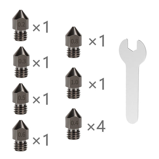 10Pcs Hardened Steel Nozzle Suitable for Creality CR-10 Ender 3 Pro 5 Series-1