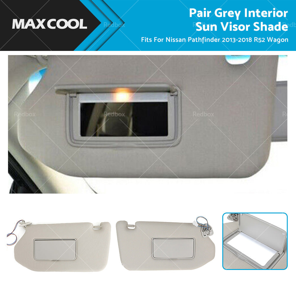 RH  LH Interior Sun Visor Shade Grey Fits For Nissan Pathfinder 13-18 R52 Wagon-0