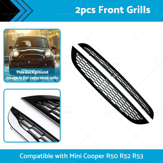 2PCS Honeycomb Mesh Front Grill Suitable for  Mini Cooper R50 R52 R53 2002-2006-1