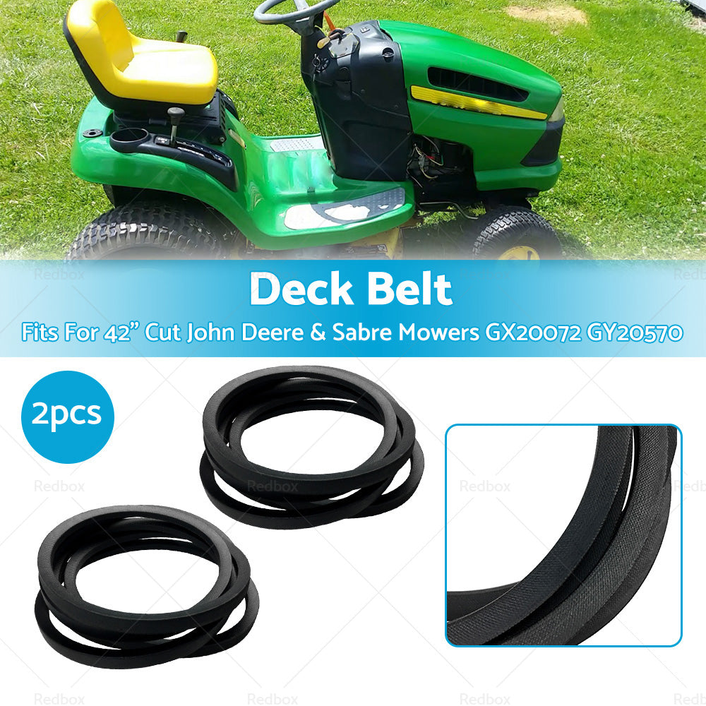 2x Deck Belt For 42 inch  Cut John Deere  and  Sabre  Ride on Mowers GX20072 GY20570-1