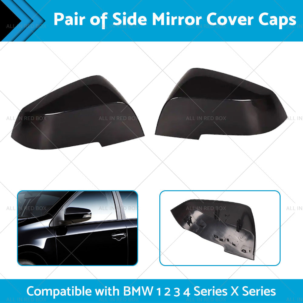Pair Side Mirror Caps Cover Suitable for BMW F20 F21 F22 F30 Series 1 2 3 4-2