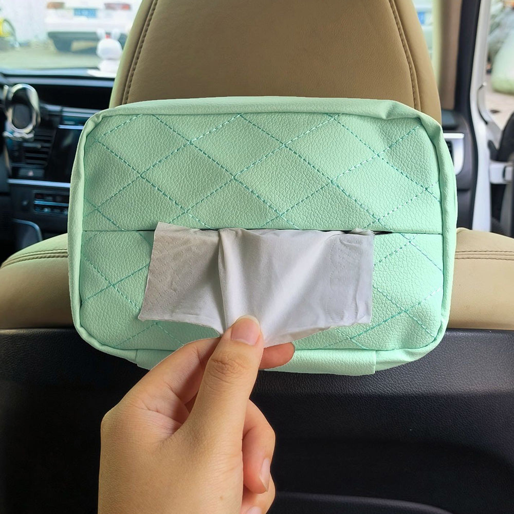 Car Tissue Holder 120 Tissues Box Cover Backseat Extra Large Tissue Organization-5