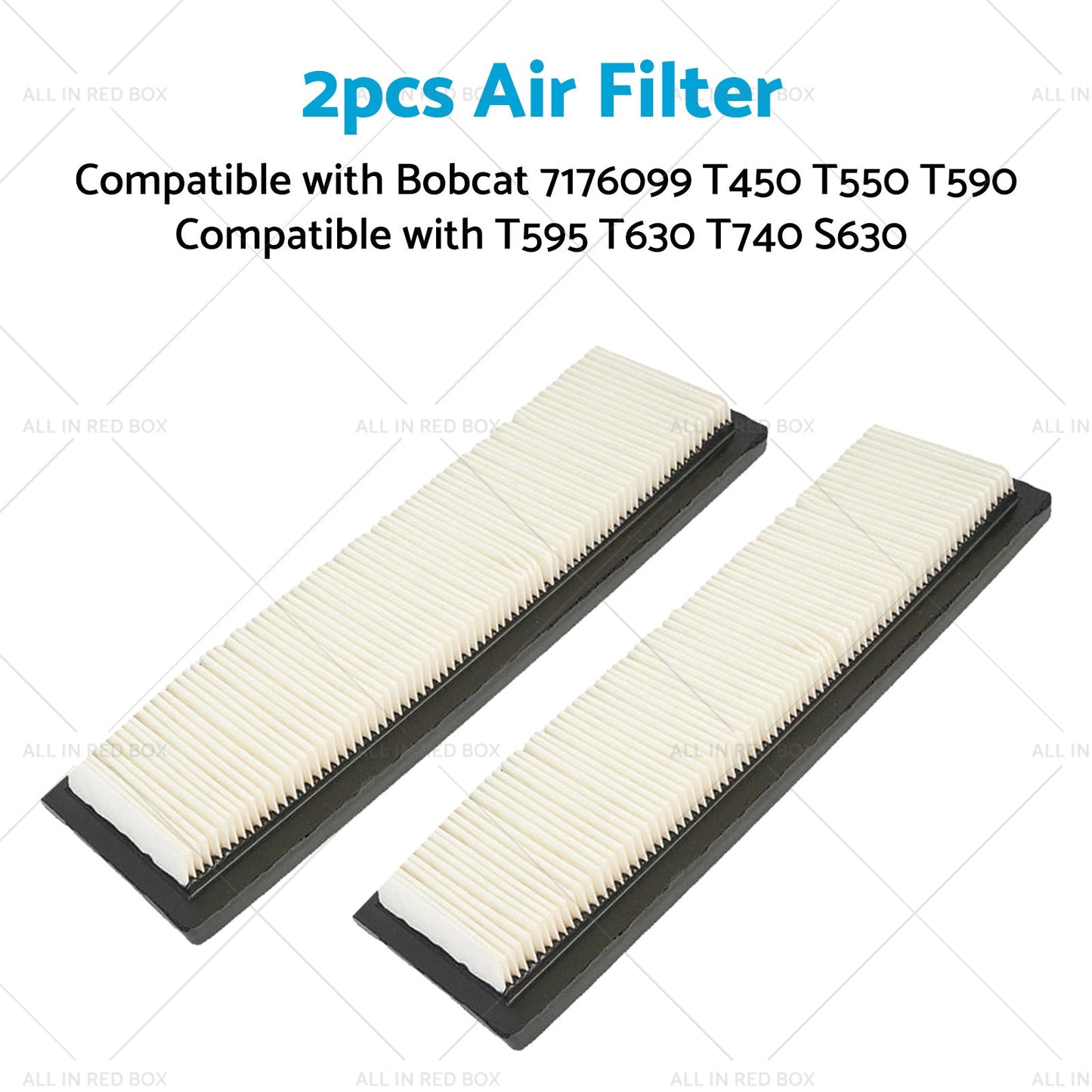 2X Air Filter SuitableFor Bobcat 7176099 T450 T550 T590 T595 T630 T740 S630 S650-3