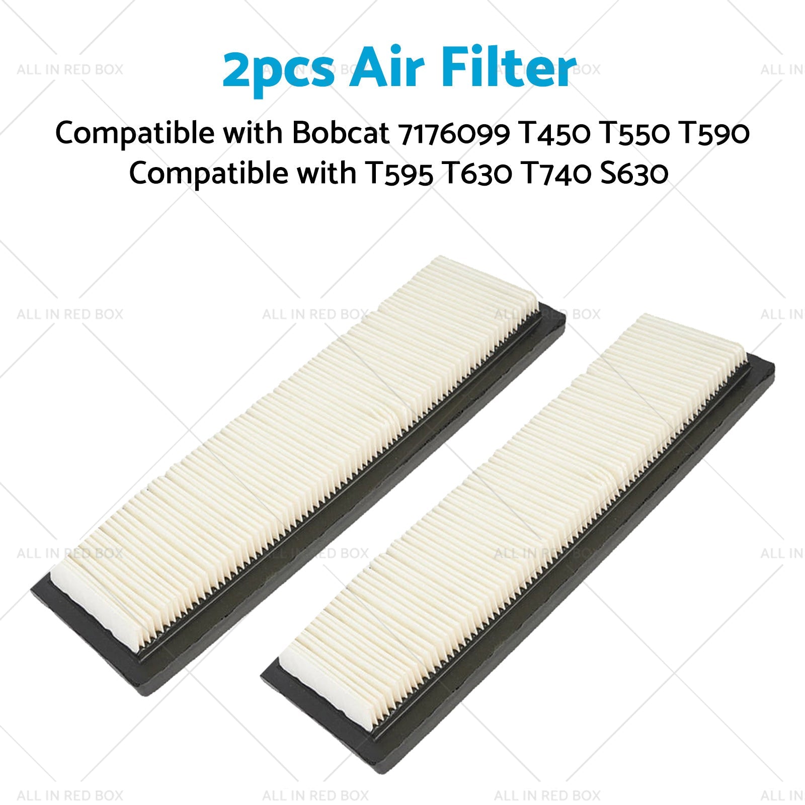 2X Air Filter SuitableFor Bobcat 7176099 T450 T550 T590 T595 T630 T740 S630 S650-3