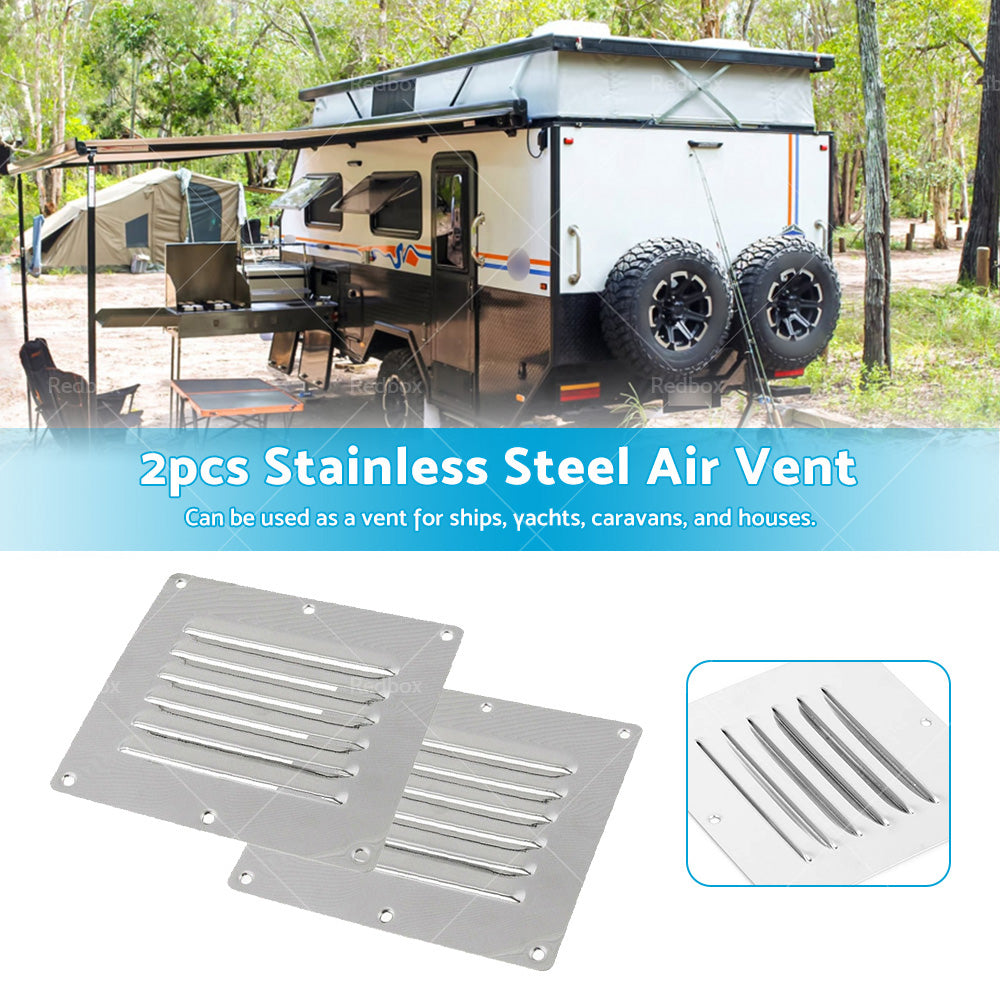 2PCS Stainless Steel Rectangular Air Vent For Caravan Boat Wall Eave Home-2