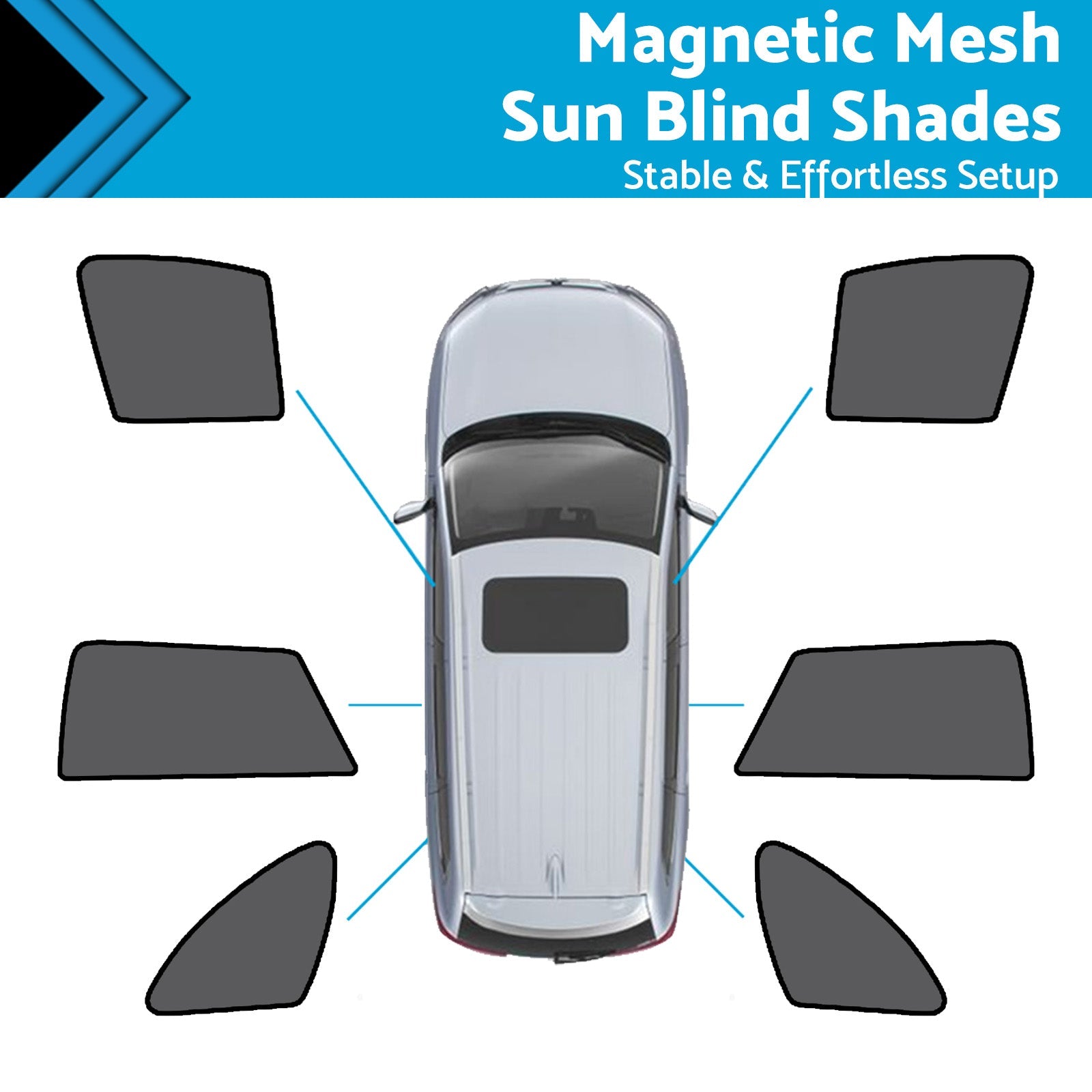 Magnetic Mesh Sun Blind Shade Suitable for Subaru Outback 15-20 On Front / Rear-0