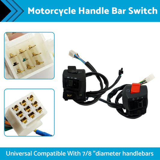 Motorcycle Handle Bar Headlight Control Switch Turn On Off Light Indicator-0