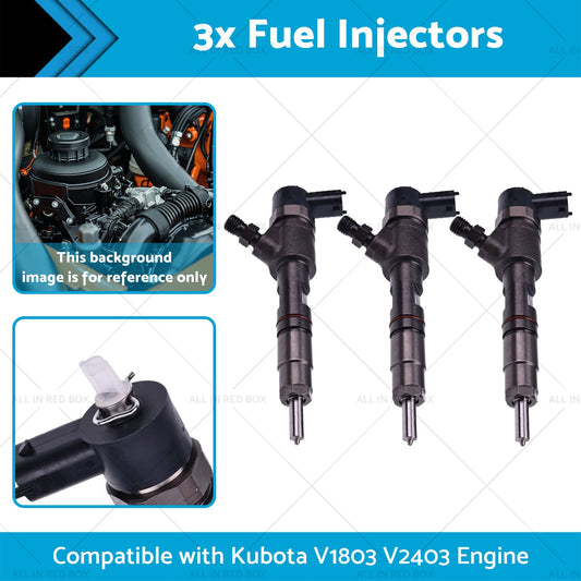 3x Fuel Injectors Suitable for Kubota V1803 V2403 Engine Tractor MX5200F L3301DT-1