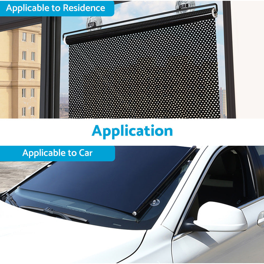 Retractable Front & Rear Windshield Sun Shade Window Visor Folding UV Block Suitable For Car-3