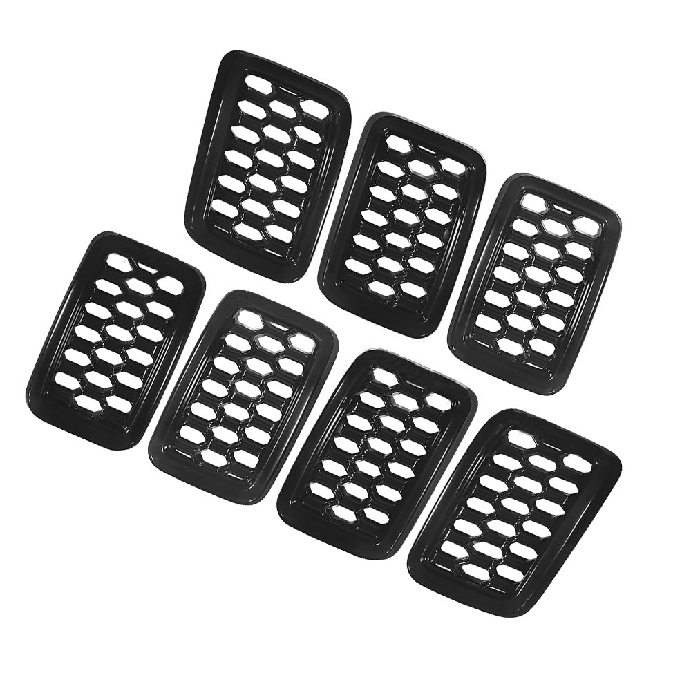 Front Grille Mesh Covers Inserts Suitable For Jeep Grand Cherokee 2017-2022 Black-1