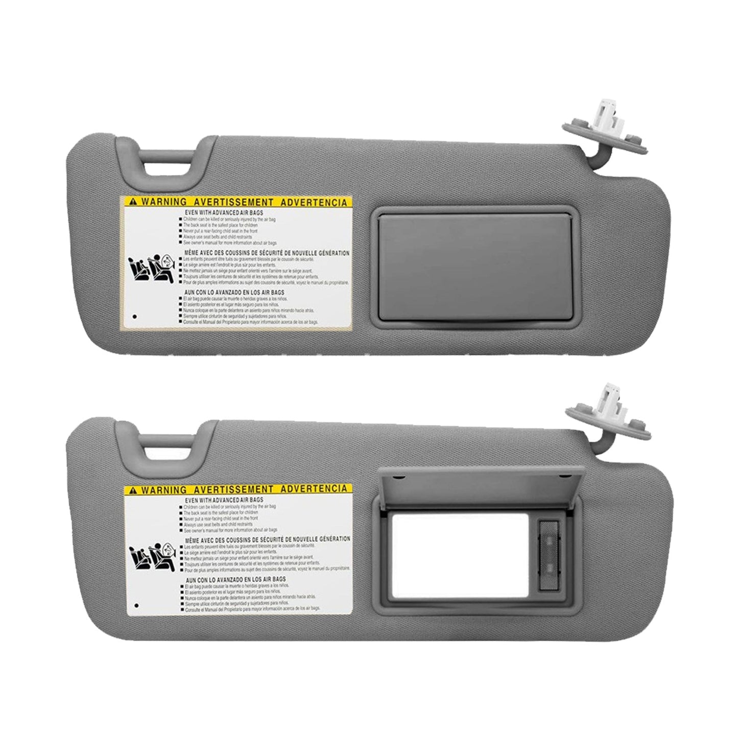 Right Driver Side Sun Visor With Vanity Light Suitable For Toyota Kluger 2014-2019 Gray-2