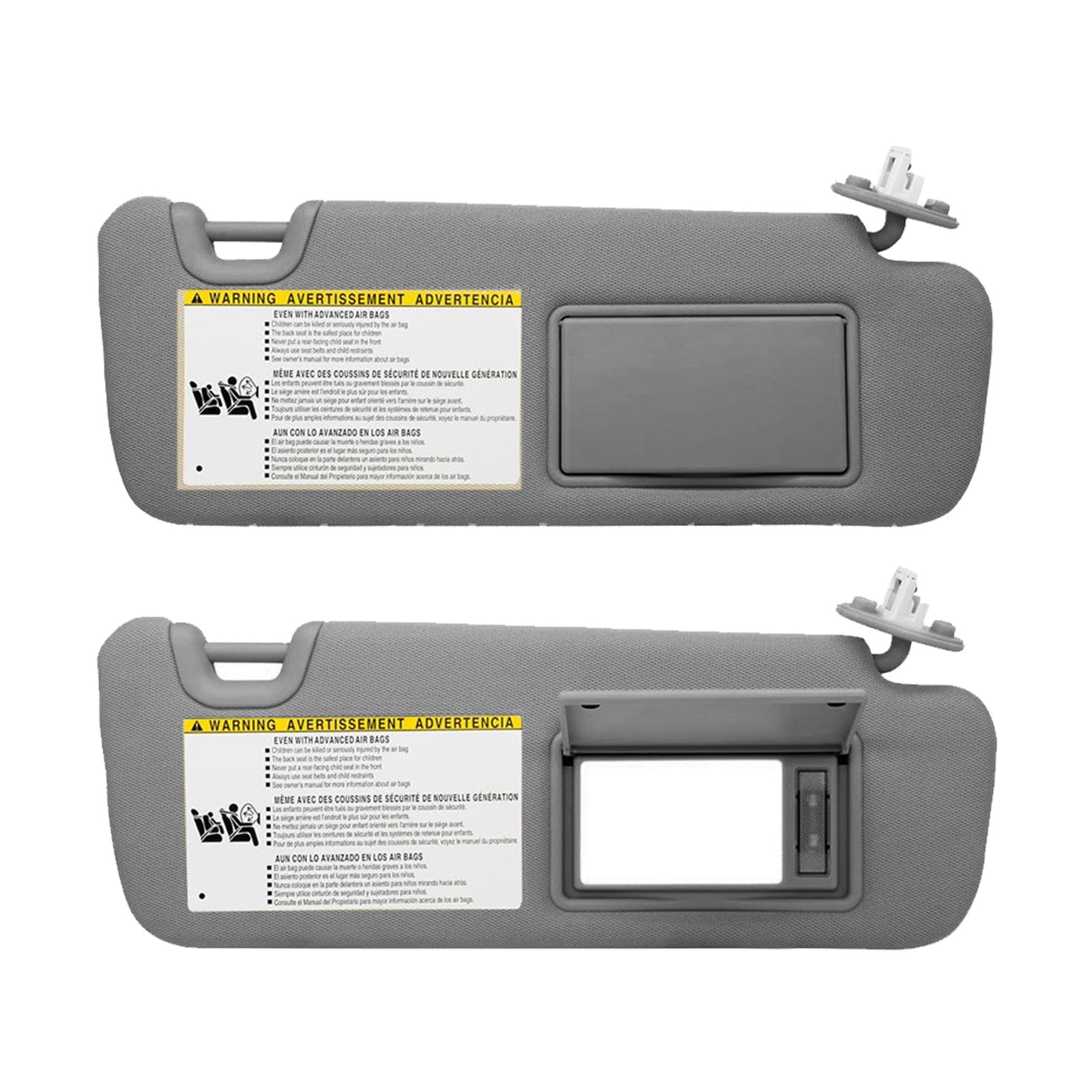 Right Driver Side Sun Visor With Vanity Light Suitable For Toyota Kluger 2014-2019 Gray-2