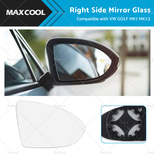 Suitable for VW GOLF MK7 MK7.5 13-18 Right Mirror Glass Heated Convex with Base-0