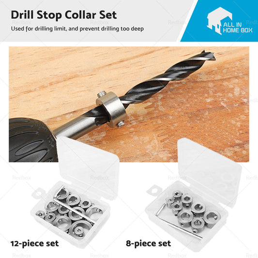 Drill Stop Collar Set 3mm-16mm Drilling Bit Depth Stopper Ring Woodworking-0